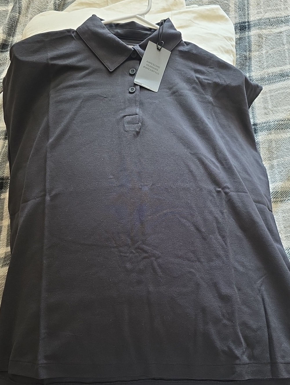 Figs Women's Black Polo Shirt with Three-Button Placket